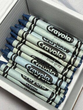 Retired Collectible Crayola Blue Gray Crayon Set Of 16